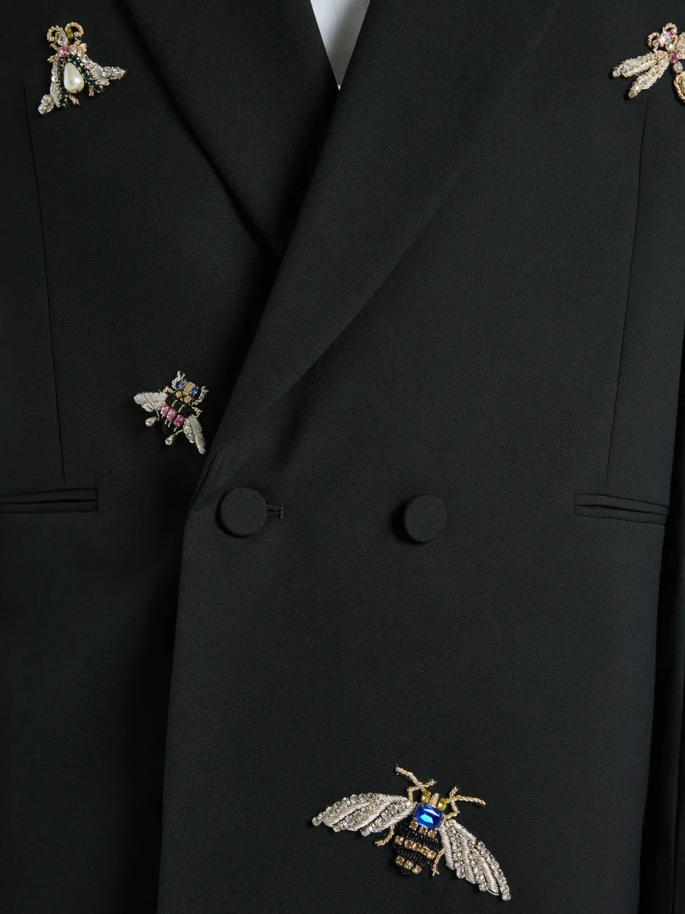 Balmain Insect blazer met geborduurd wol en kristal Zwart