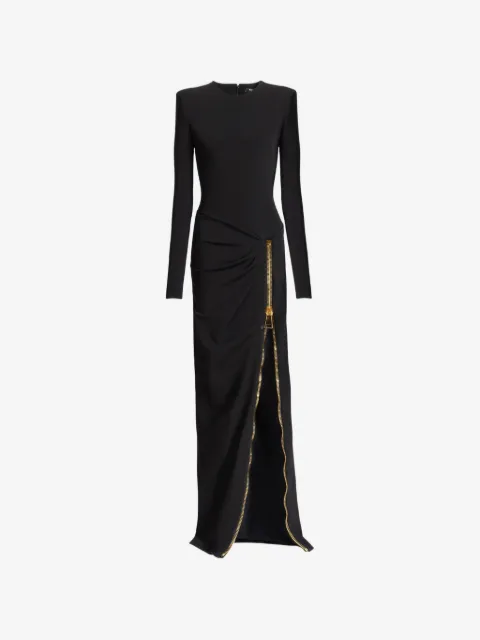 Balmain long slit dress with zip