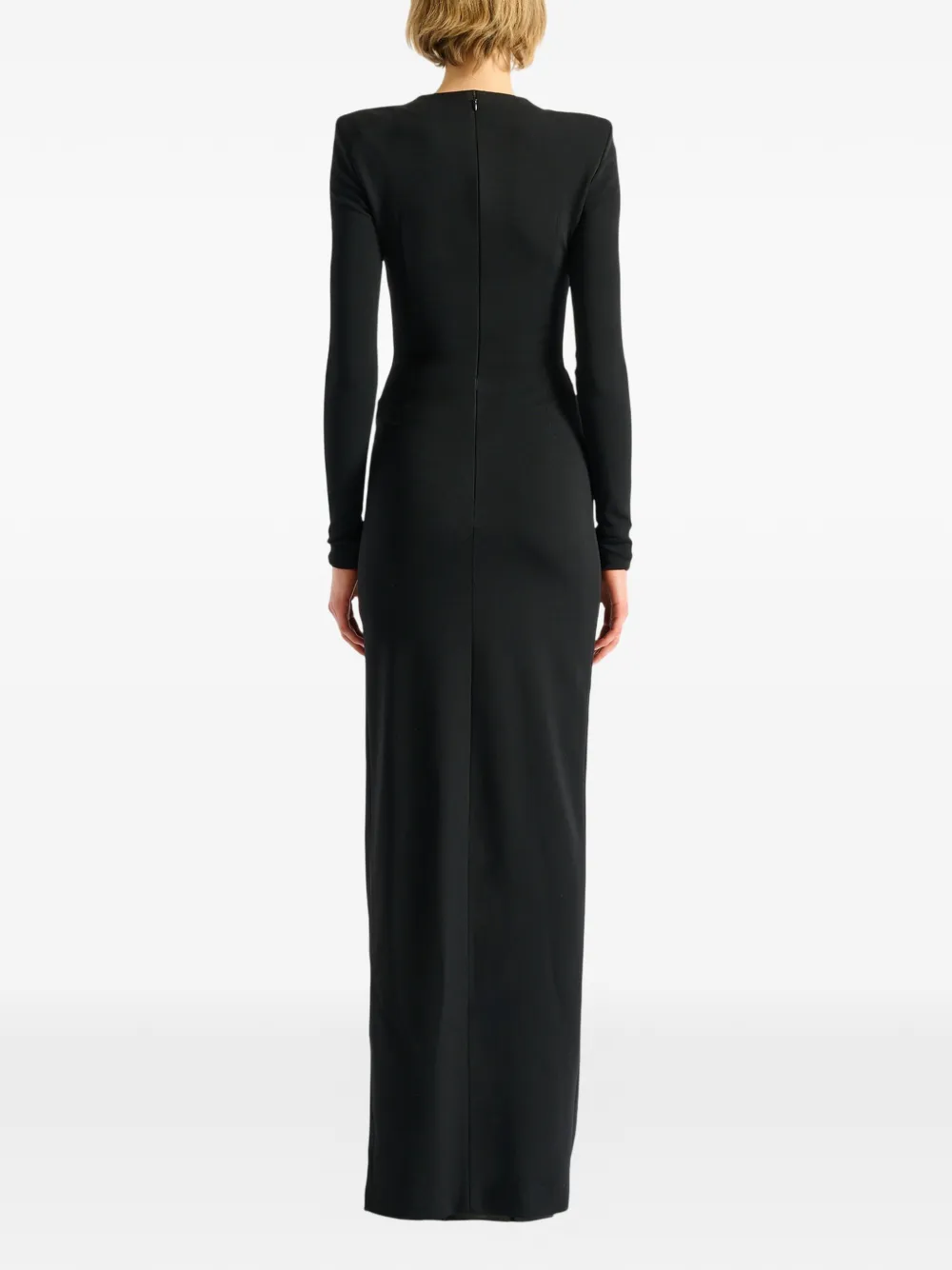Balmain Lange jurk met rits Zwart