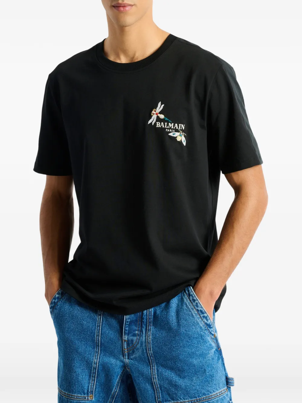 Balmain Insect T-shirt In Black