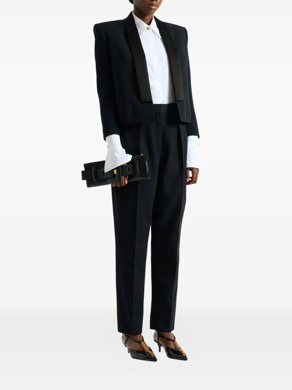 Balmain Cropped grain de poudre jack Zwart
