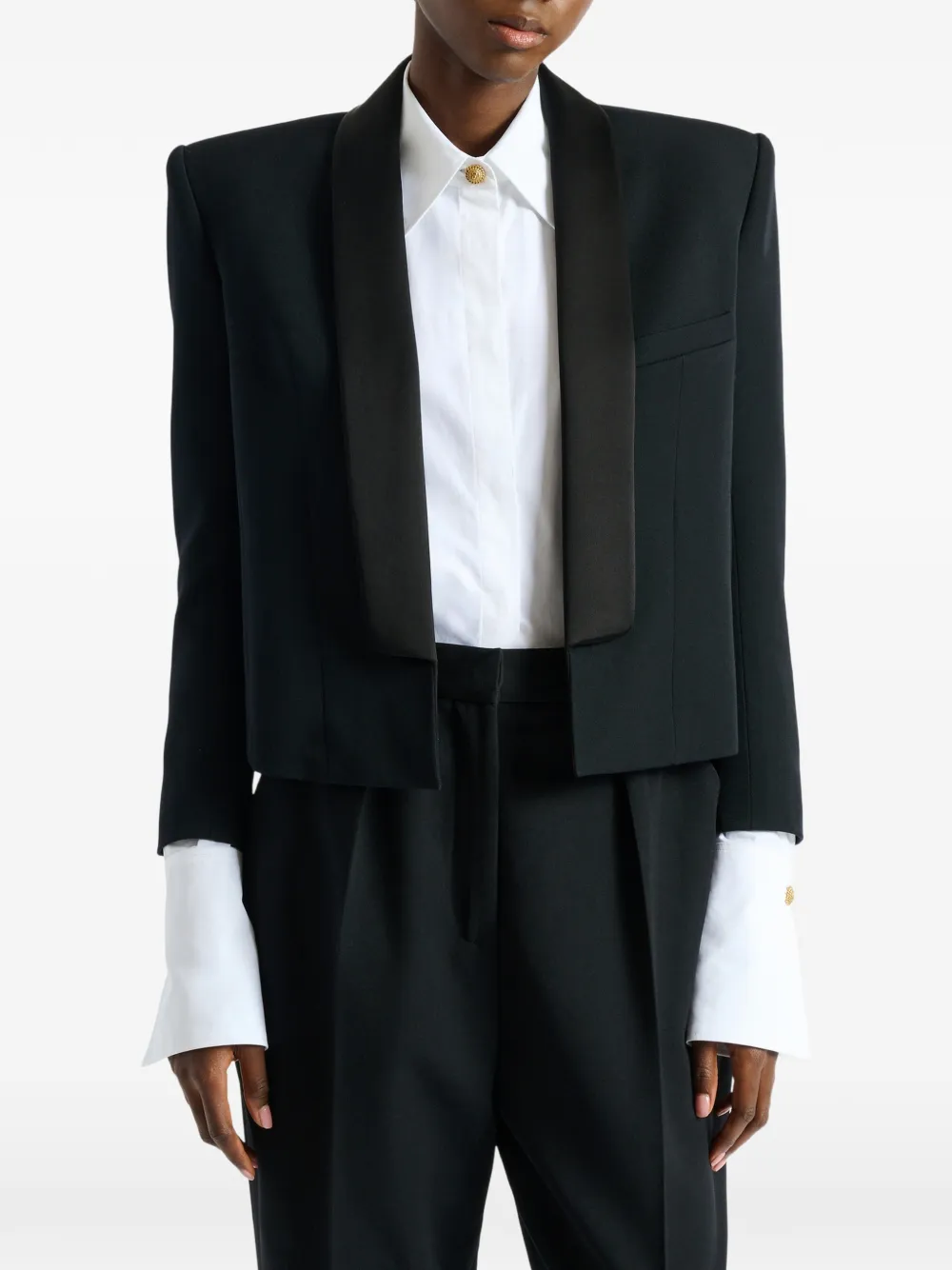 Balmain Cropped grain de poudre jack Zwart