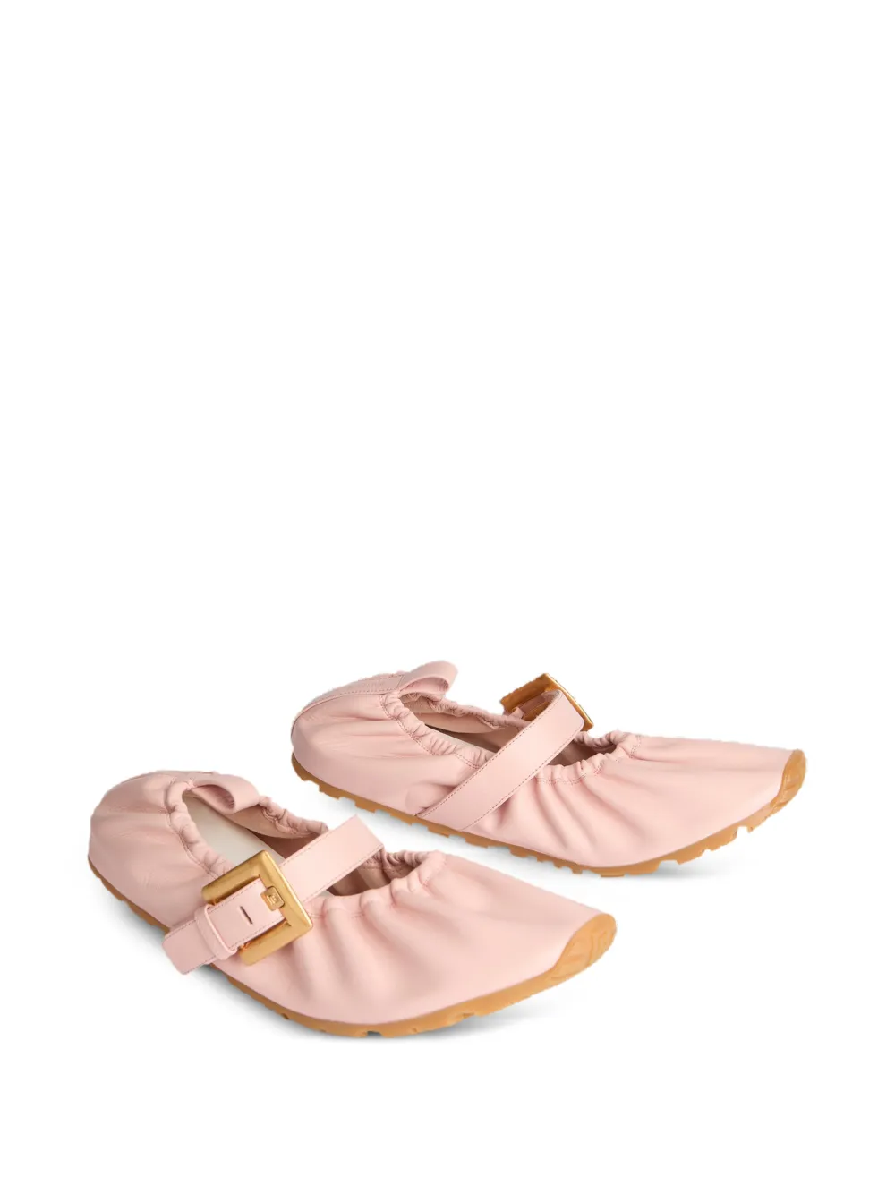Balmain Anthem leren ballerina's Roze
