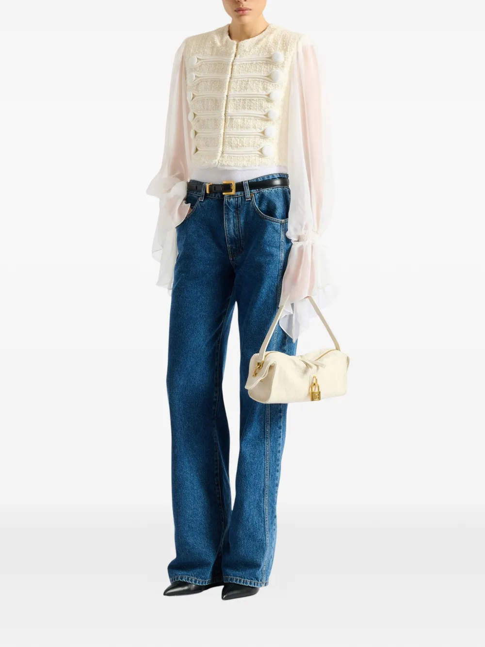 Balmain Pulse kleine leren tas Wit