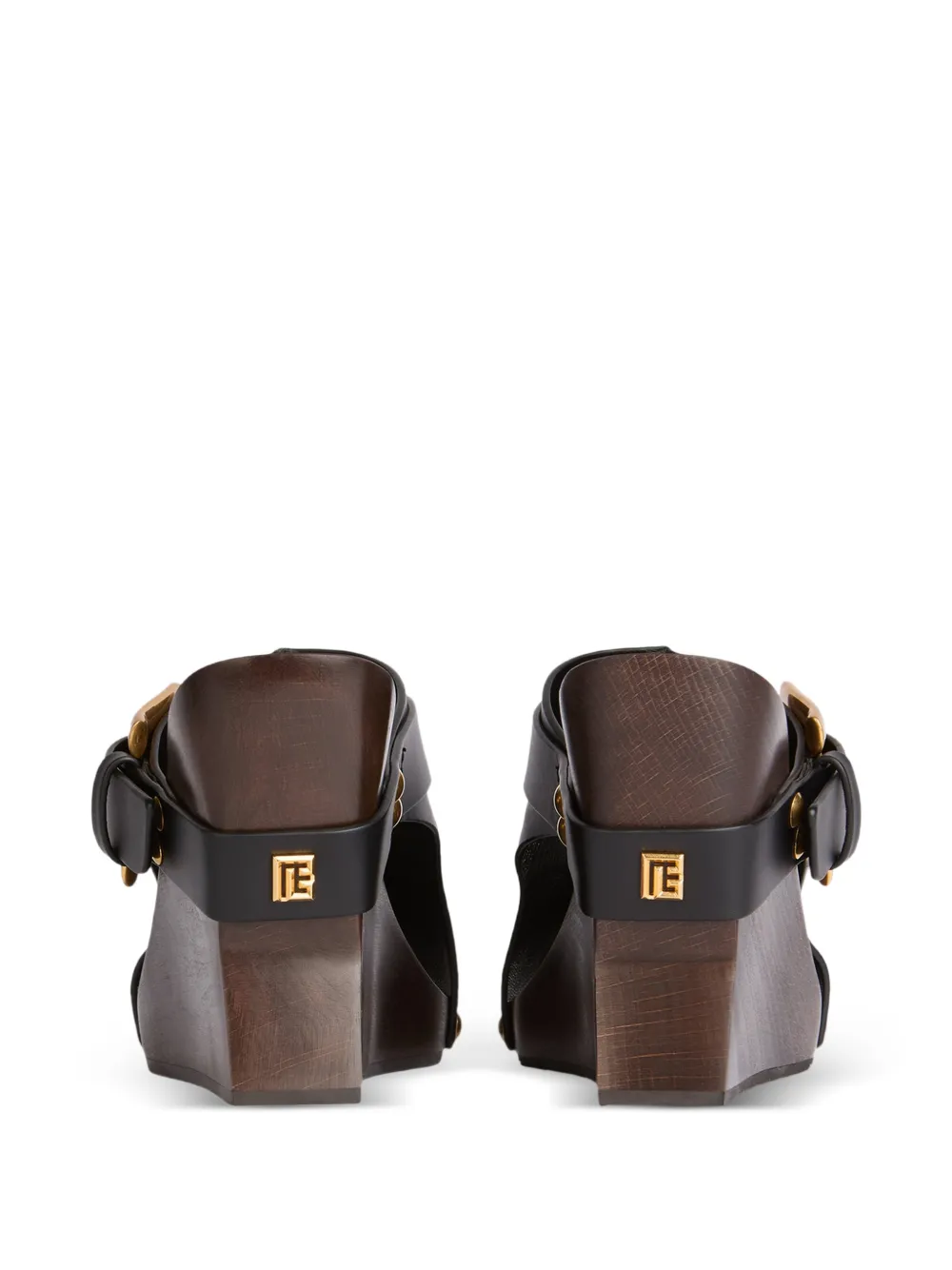 Balmain Anthem Wedge gladde leren muiltjes Zwart