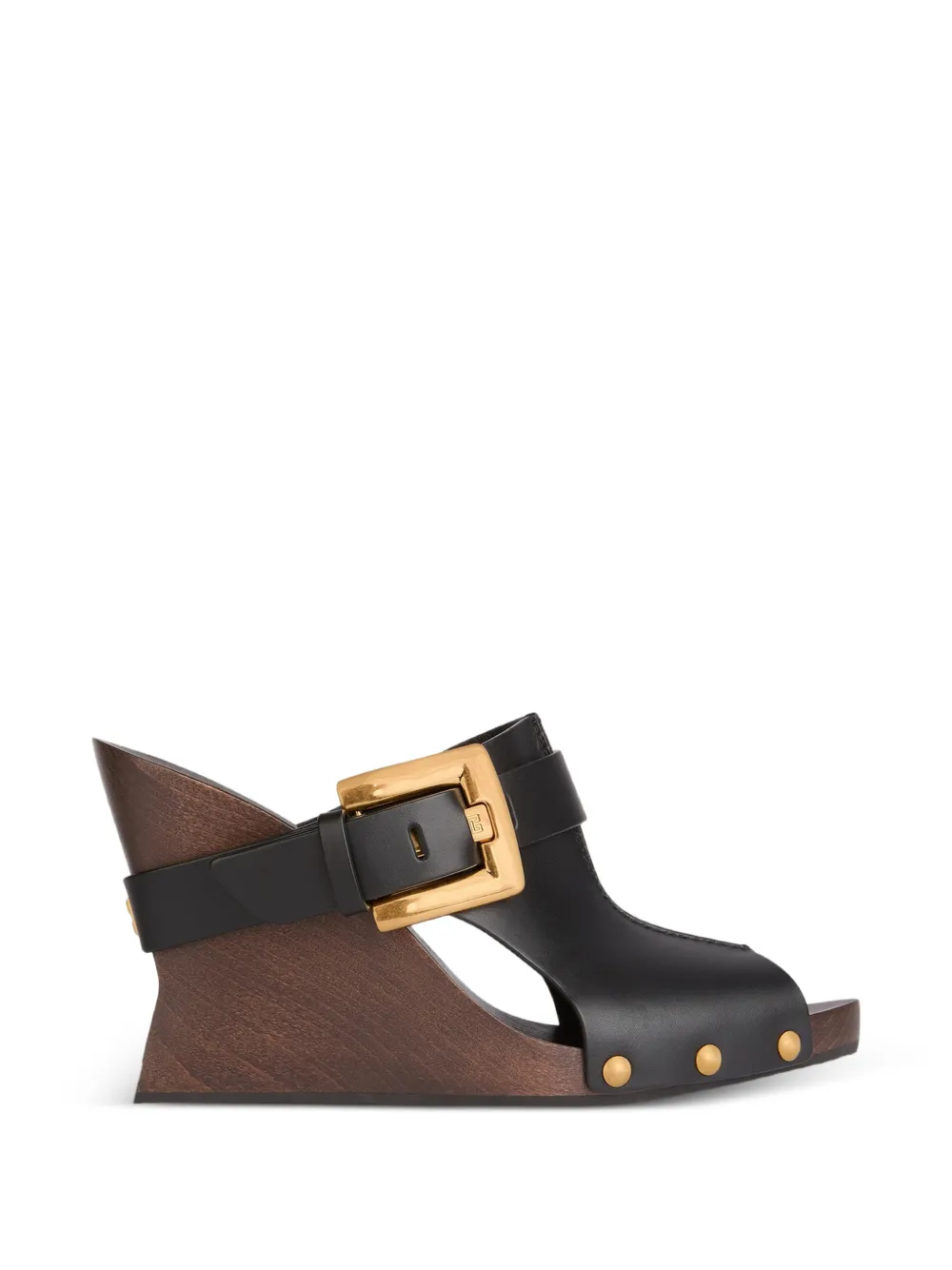 Balmain Anthem Wedge gladde leren muiltjes Zwart