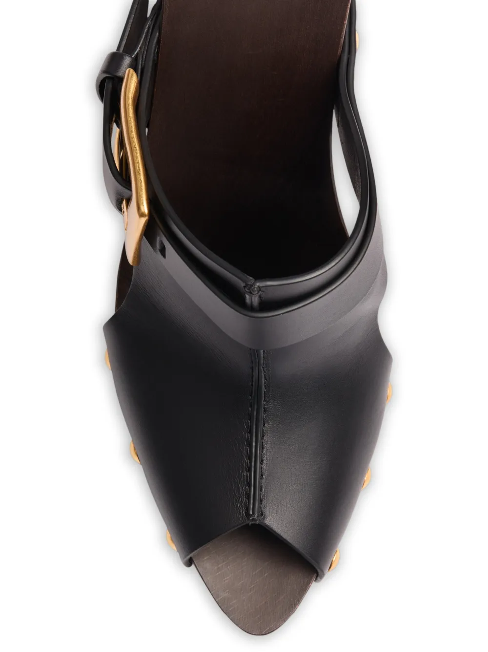 Balmain Anthem Wedge gladde leren muiltjes Zwart