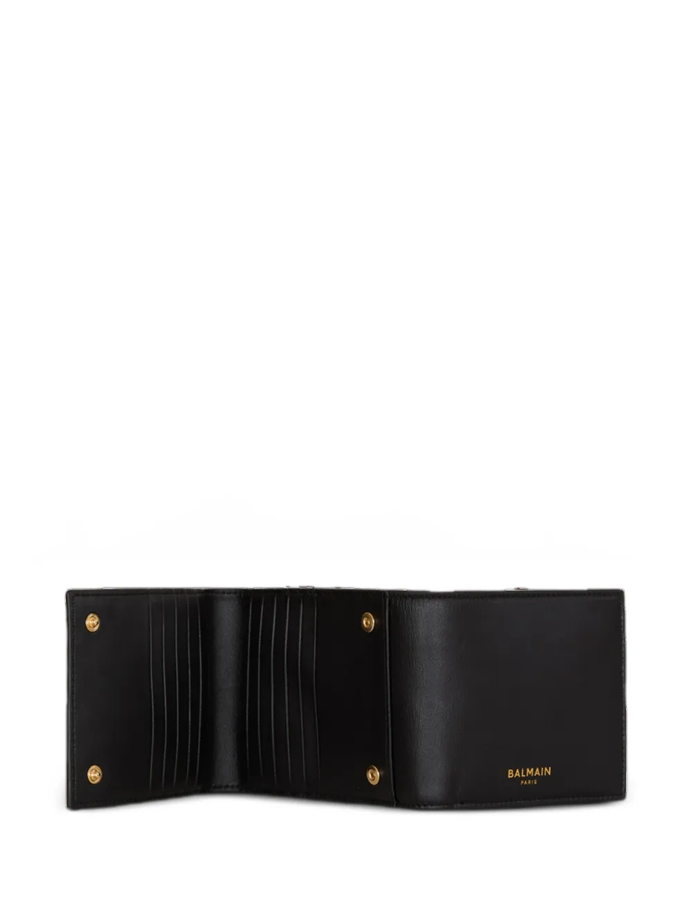 Balmain Portemonnee van glad leer Zwart