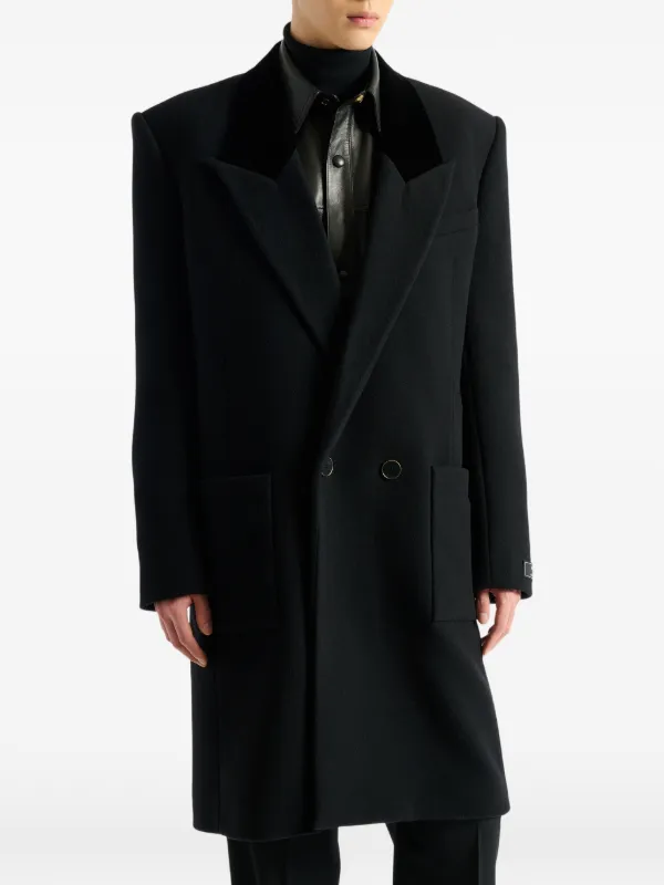 Balmain ベルベット ロングコート | ブラック | FARFETCH JP
