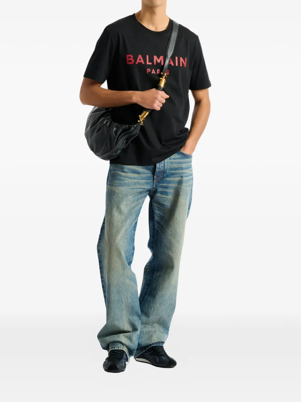 Balmain T-shirt met Paris-print Zwart