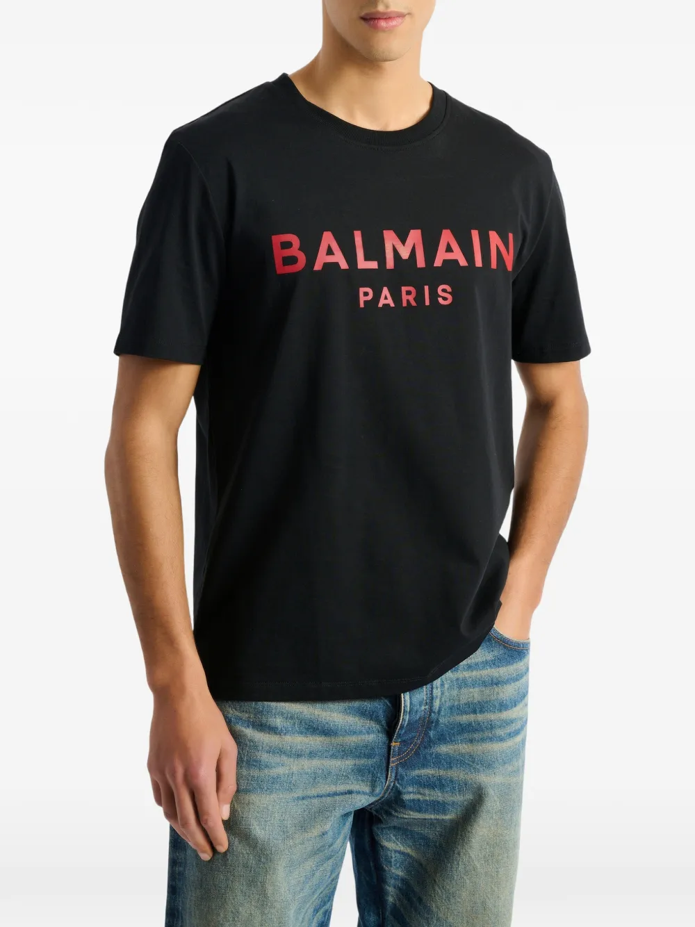 Balmain T-shirt met Paris-print Zwart