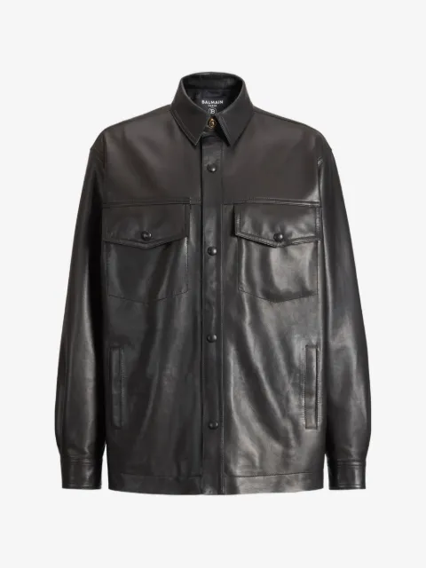 Balmain surchemise en cuir