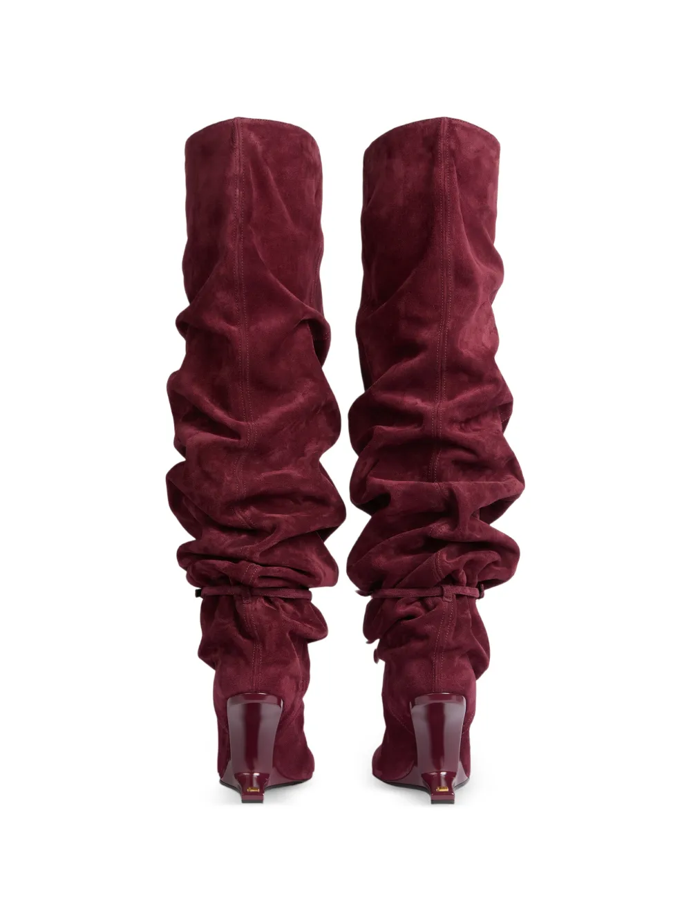 Balmain No Wedge suède leren laarzen met kwastje Rood