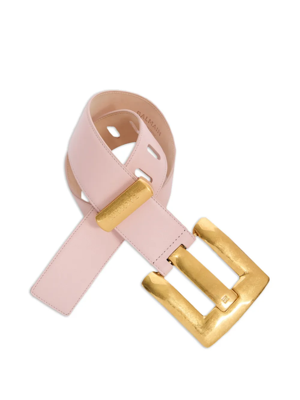 Balmain Anthem gladde leren riem Roze