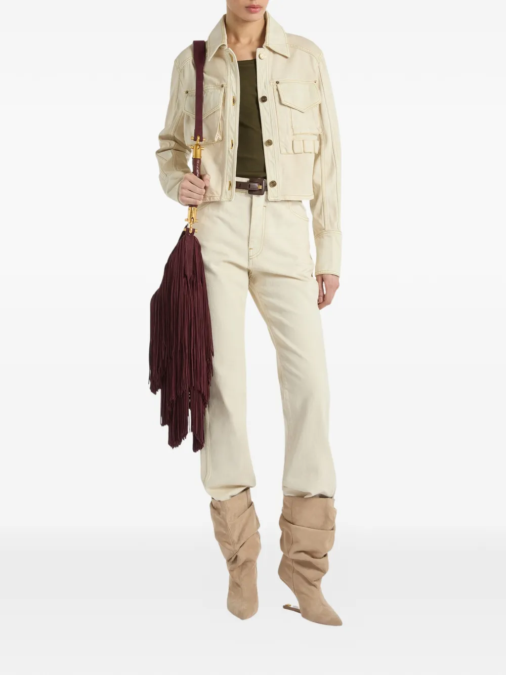 Balmain High waist jeans met vervaagd effect Beige