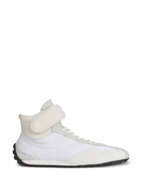 Balmain tenis mid-top Racing de nylon y piel