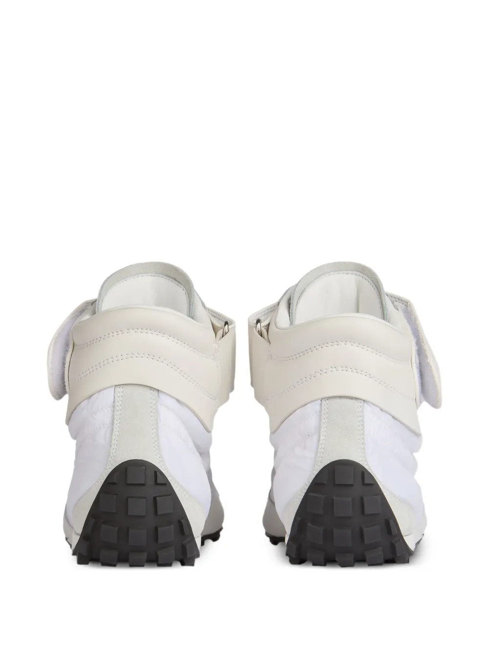 Balmain Racing mid-top nylon en leren sneakers Wit