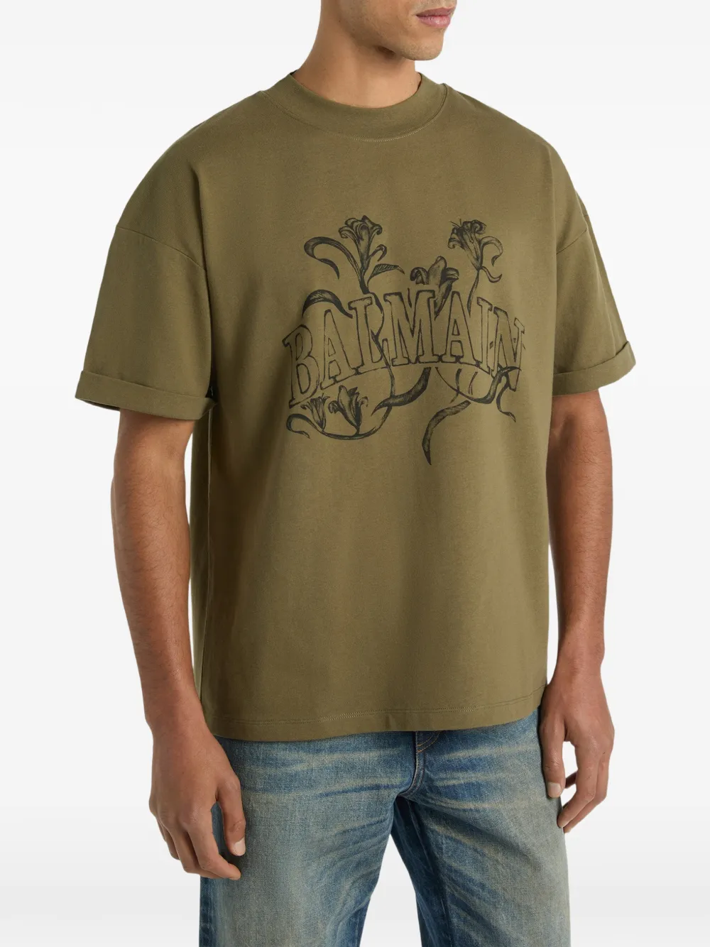 Balmain Bloom T-shirt met print Groen