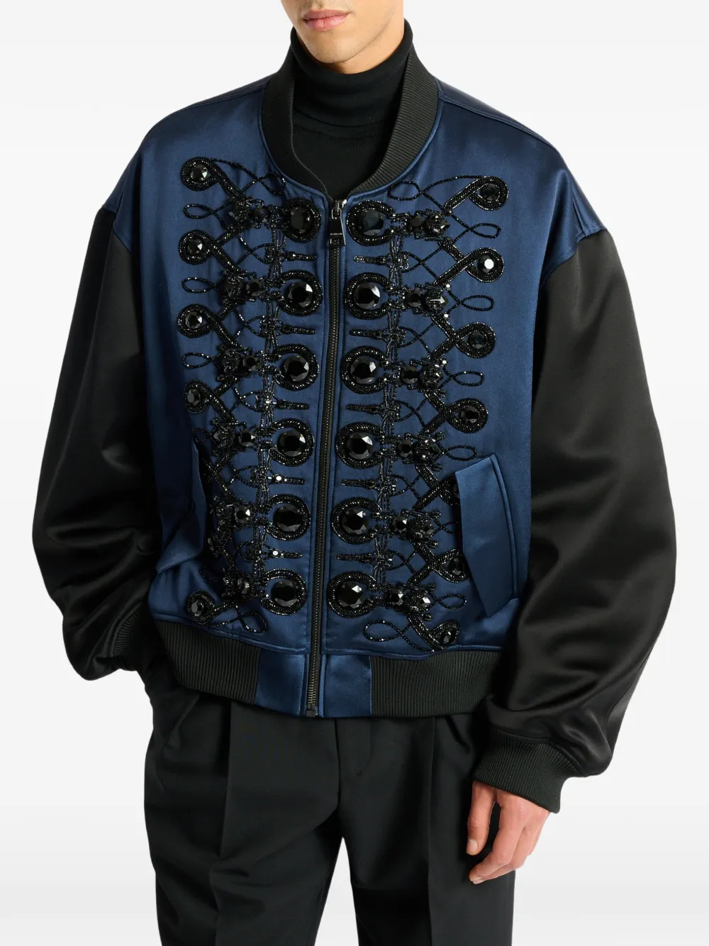 Balmain Satijnen bomberjack Blauw