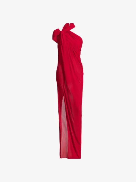 Balmain long draped jersey dress