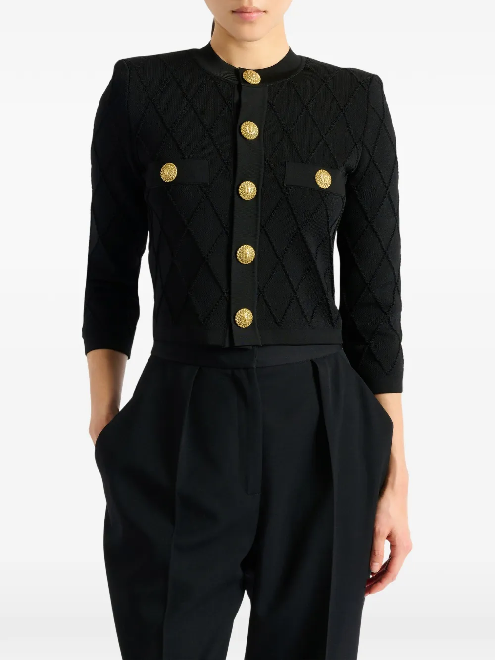 Balmain Cropped vest Zwart