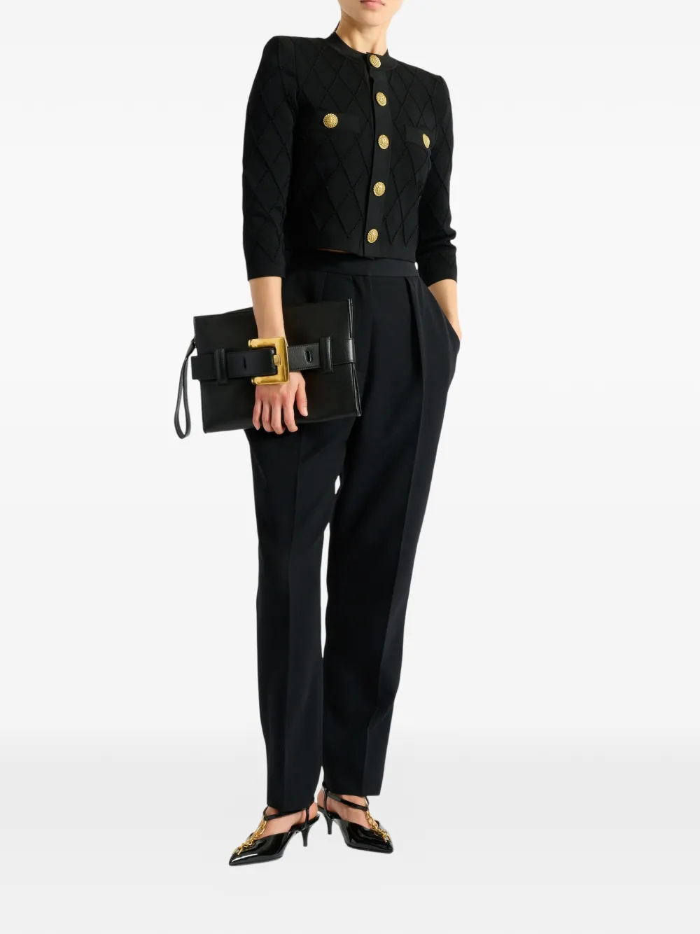 Balmain Cropped vest Zwart