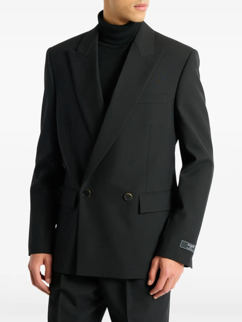 Balmain Wollen blazer met 2 knopen Zwart
