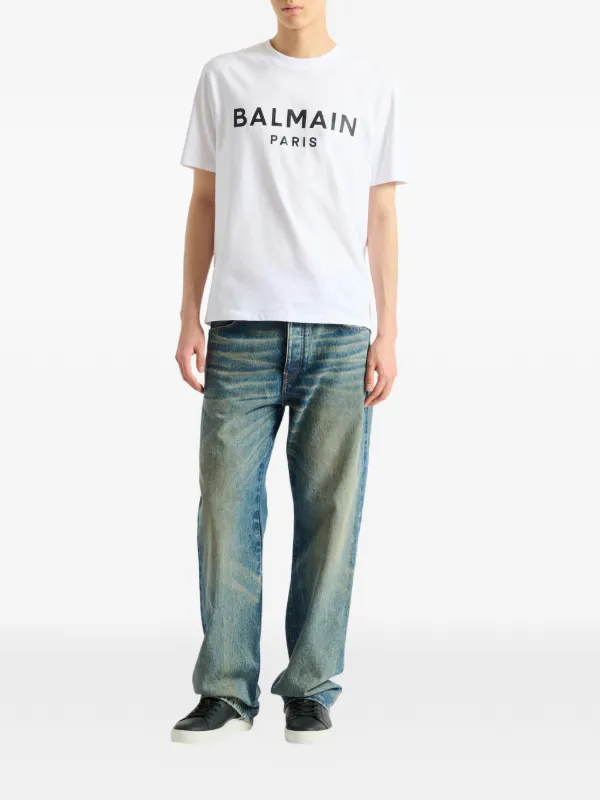 Balmain T-shirt With Balmain Paris Print | White | FARFETCH ZA
