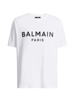 Balmain logo-print Cotton T-shirt | White | FARFETCH