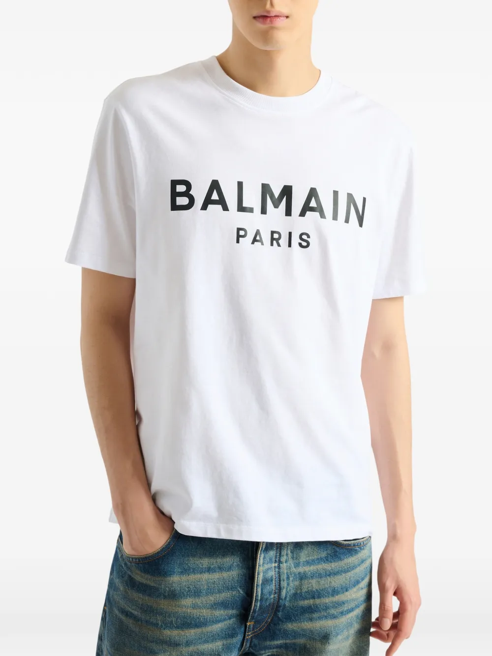 Balmain T-shirt met Paris-print Wit