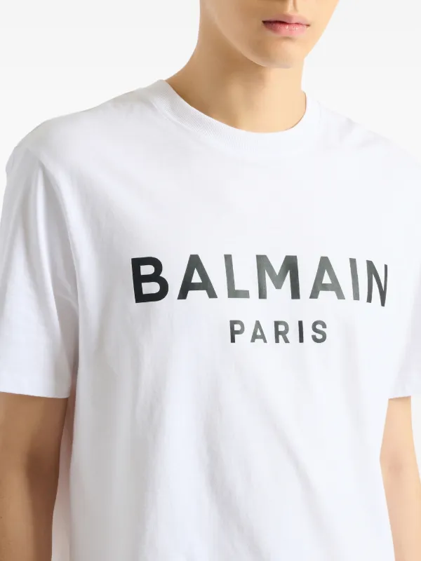 Balmain T-shirt With Balmain Paris Print | White | FARFETCH ZA