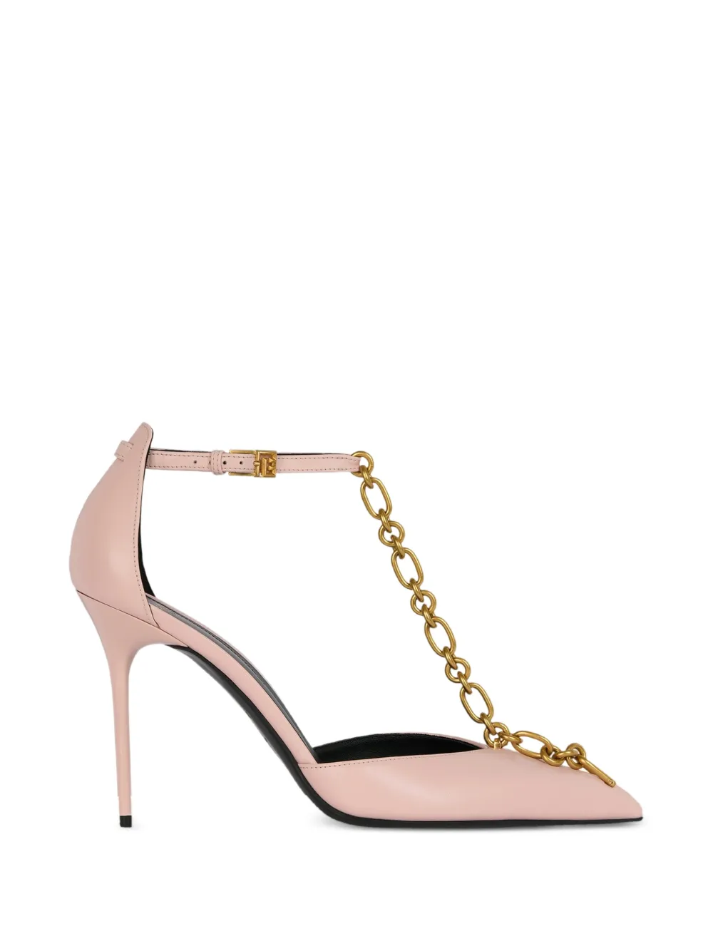 Balmain Sync leather stilettos with pointed-toe - Pink