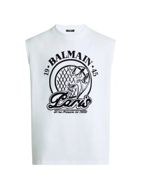 Balmain flocked Balmain Quilted tank top