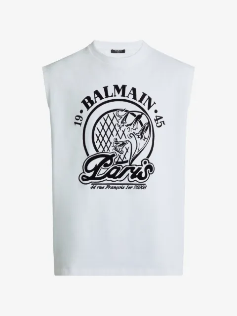 Balmain flocked Balmain Quilted tank top