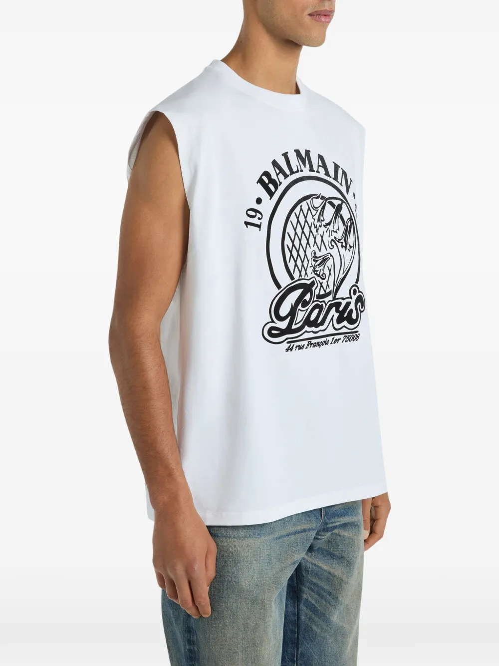 Balmain gewatteerde tanktop Wit