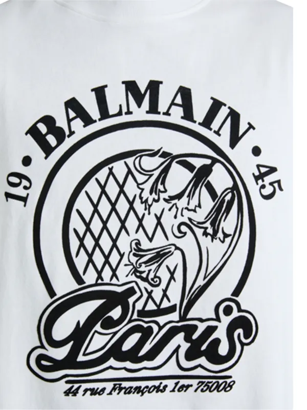 Balmain Flocked Balmain Quilted Tank Top | White | FARFETCH