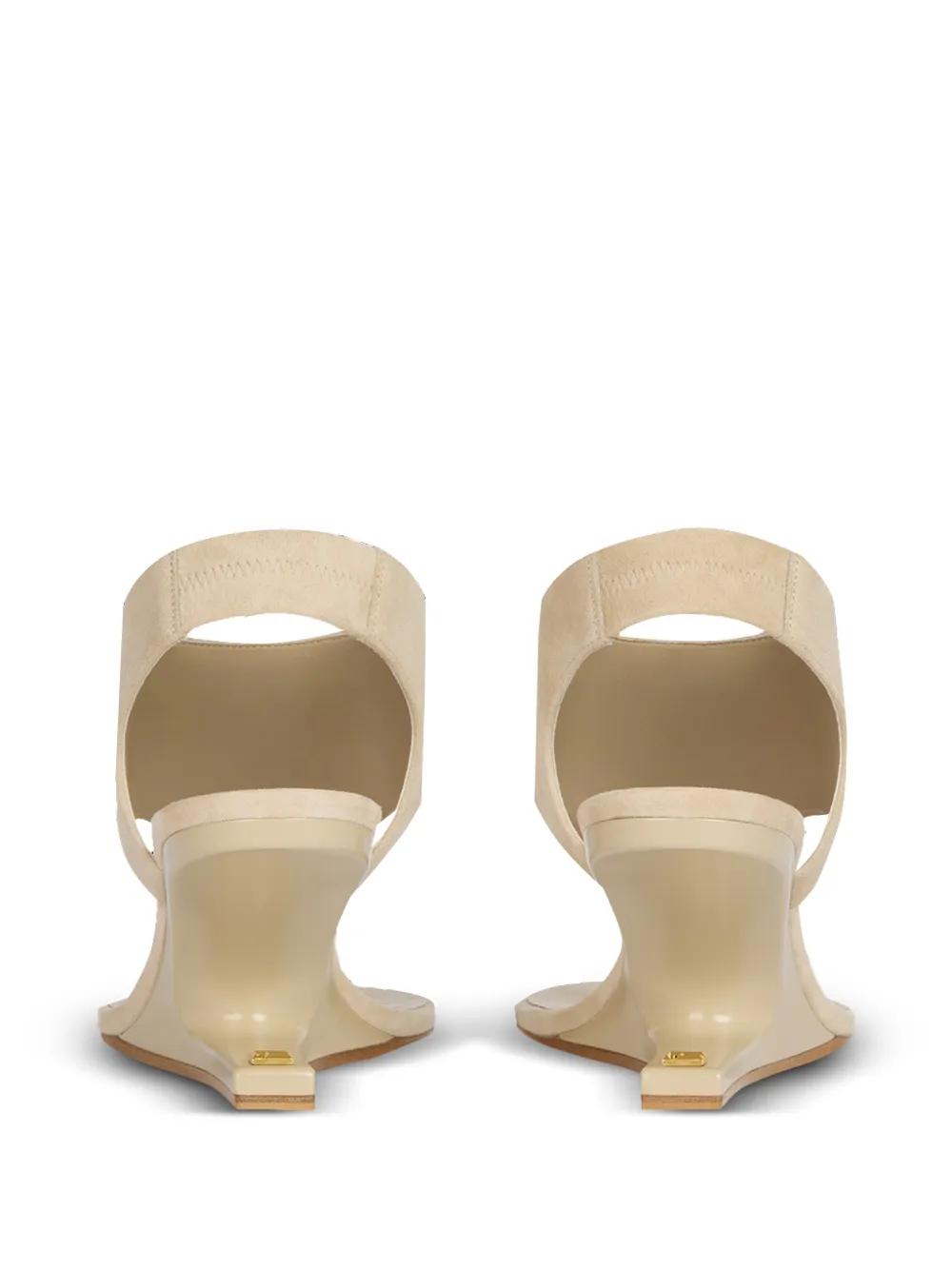 Balmain No Wedge suède sandalen Beige