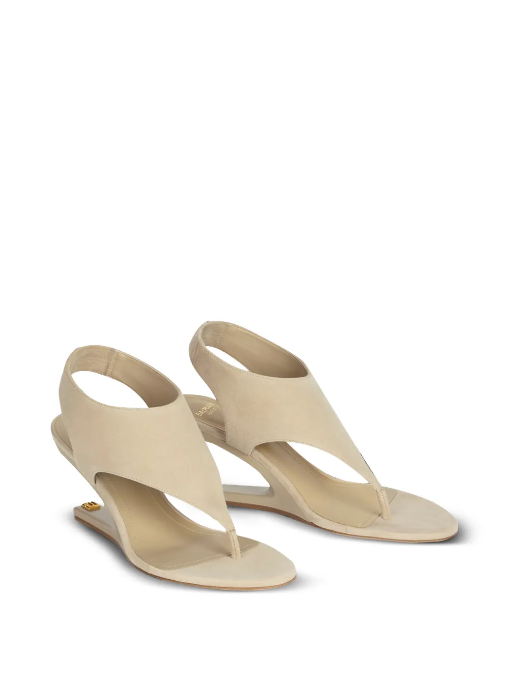 Balmain No Wedge suède sandalen Beige