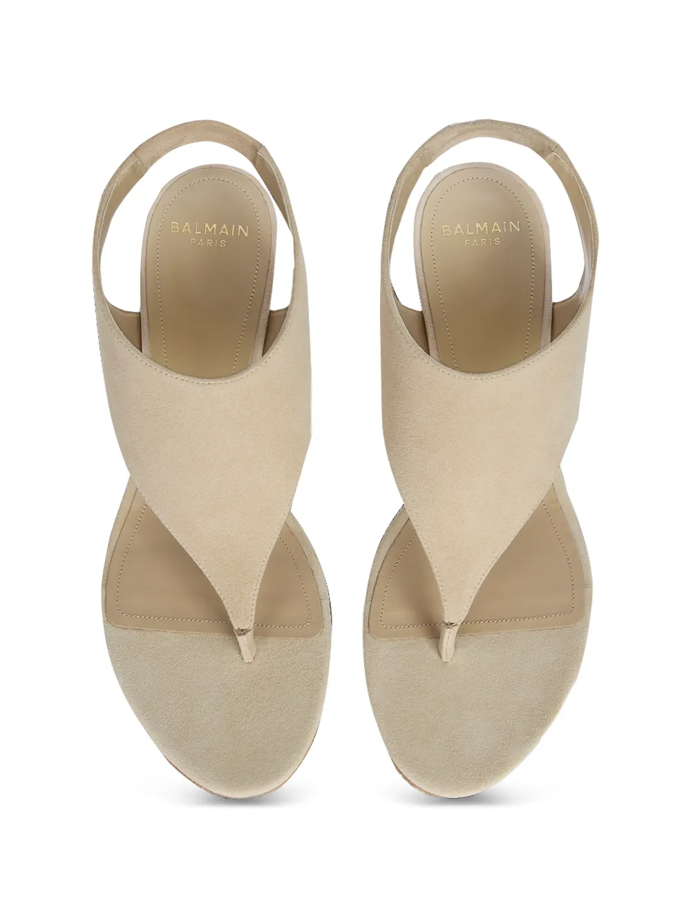 Balmain No Wedge suède sandalen Beige