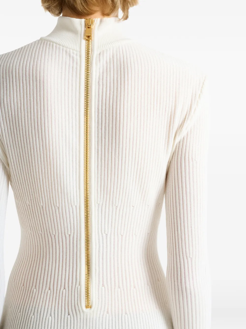 balmain ribbed-knit long-sleeve dress Balmain Ribbed-knit Maxi Dress