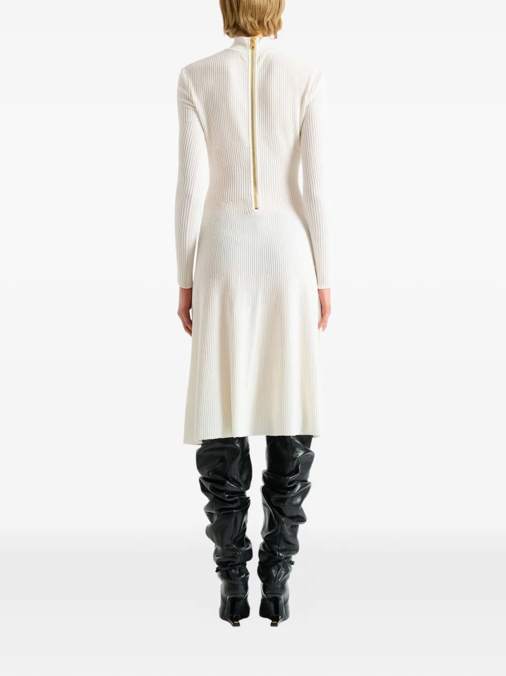Balmain Ribgebreide maxi-jurk Wit