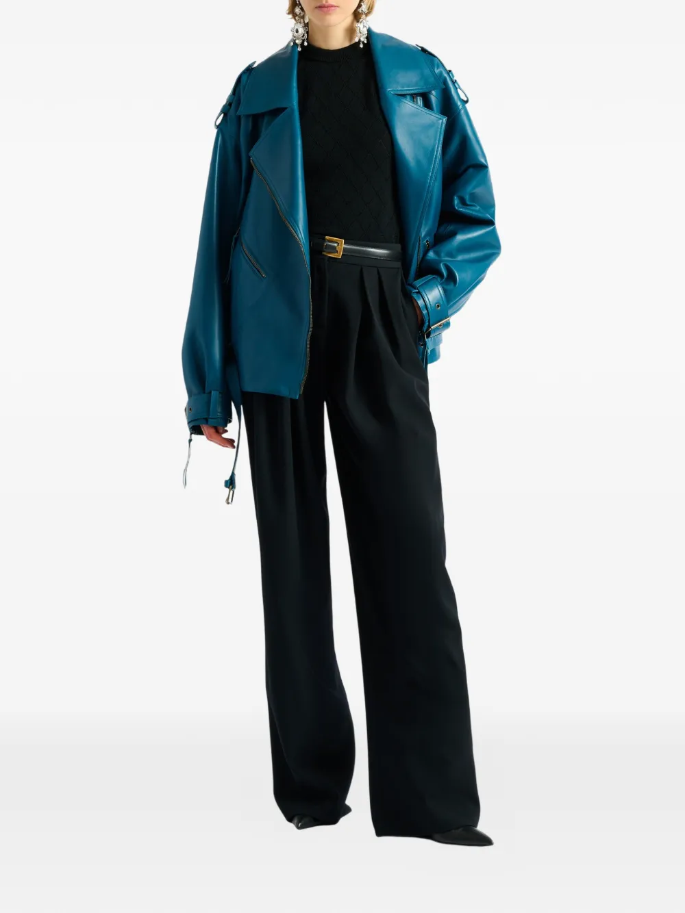 Balmain Mouwloze gebreide top Zwart