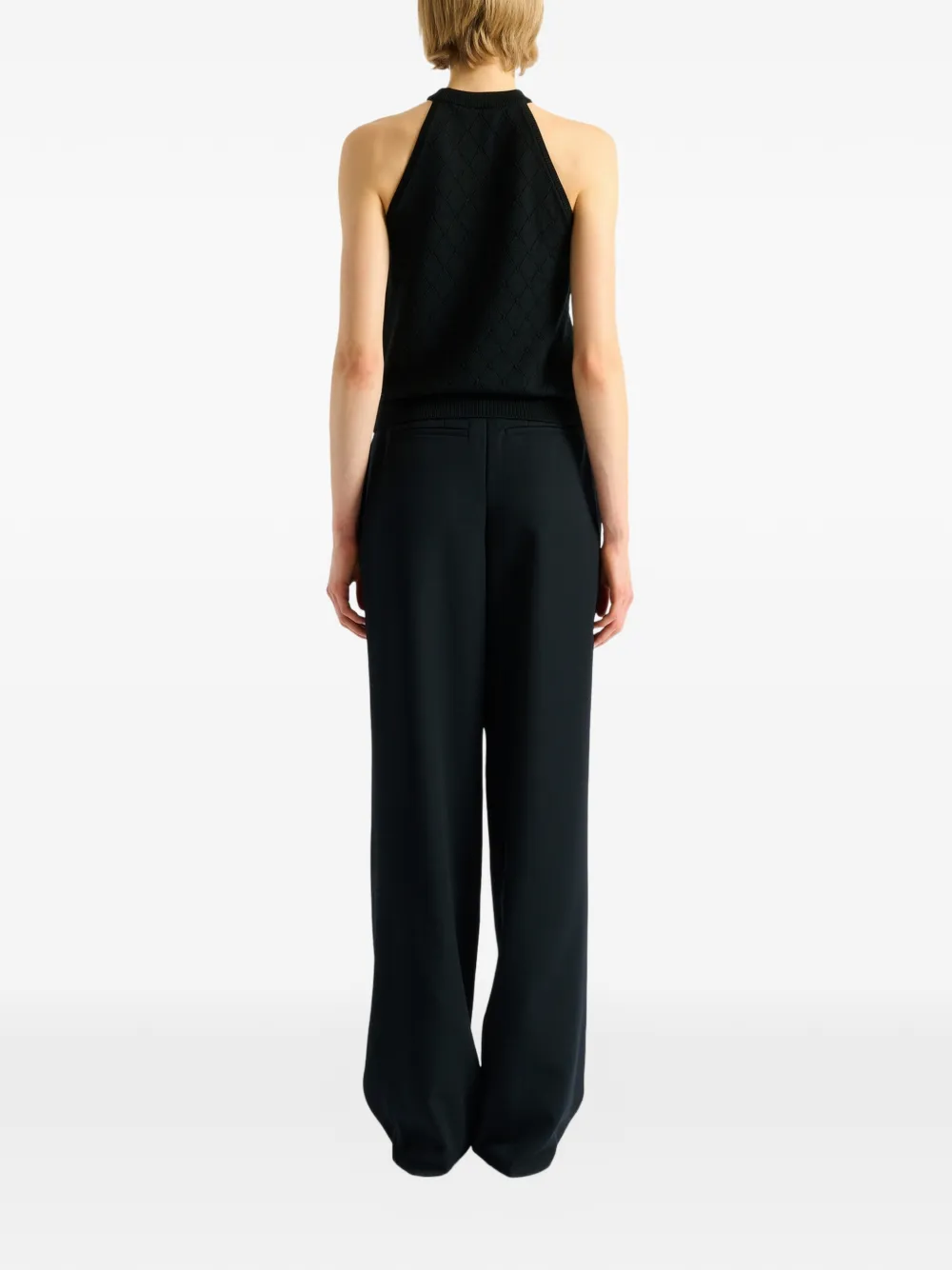 Balmain Mouwloze gebreide top Zwart
