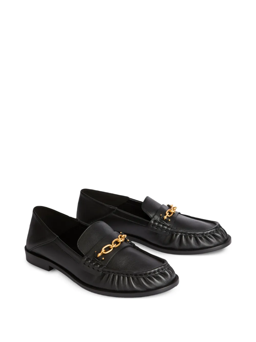 Balmain Sync gladde leren loafers Zwart