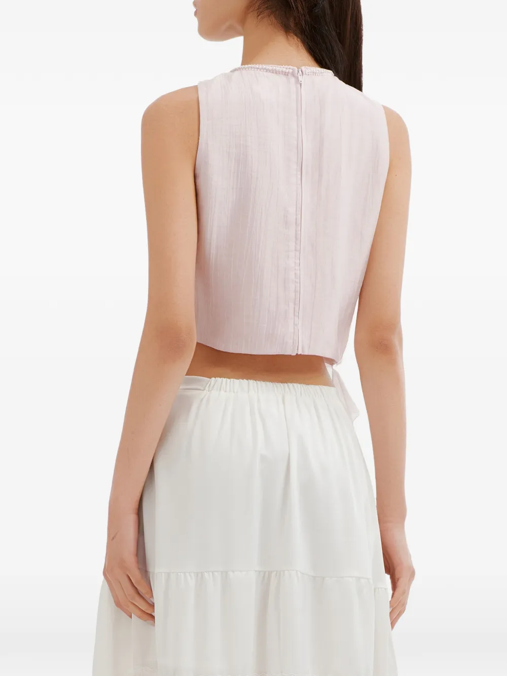 b+ab Blouse met kanten vlak en ruches Paars