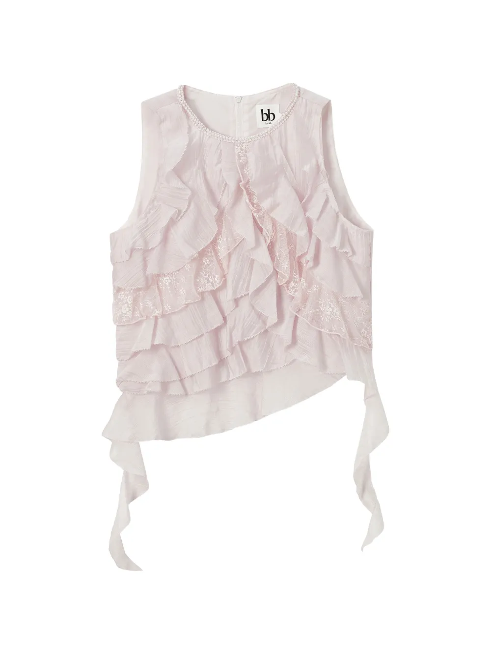 b+ab ruffled lace-panel blouse - Viola