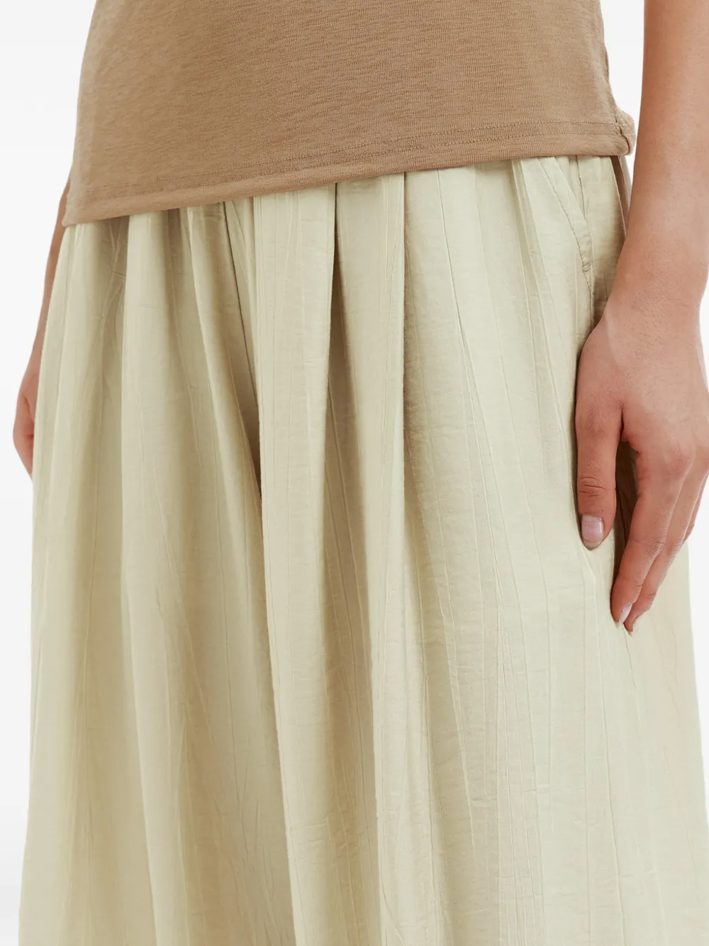 b+ab Plooibroek met wijde pijpen Beige