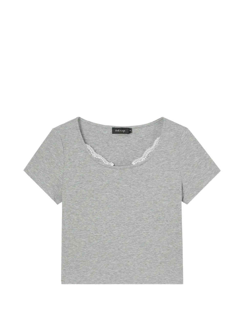 tout a coup lace-trim ribbed T-shirt
