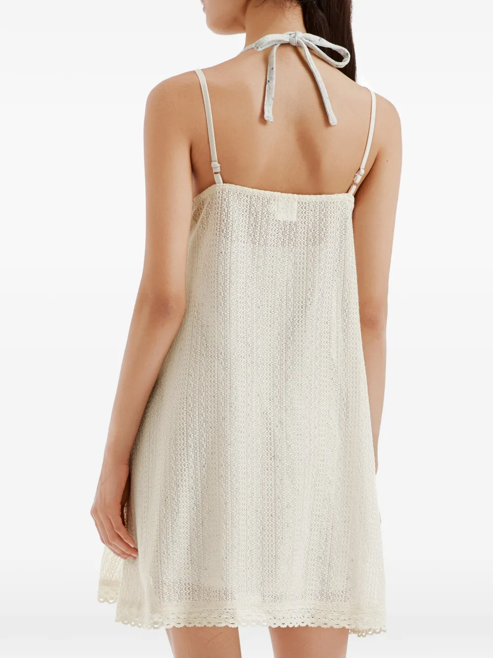 b+ab Gehaakte gelaagde mini-jurk Wit