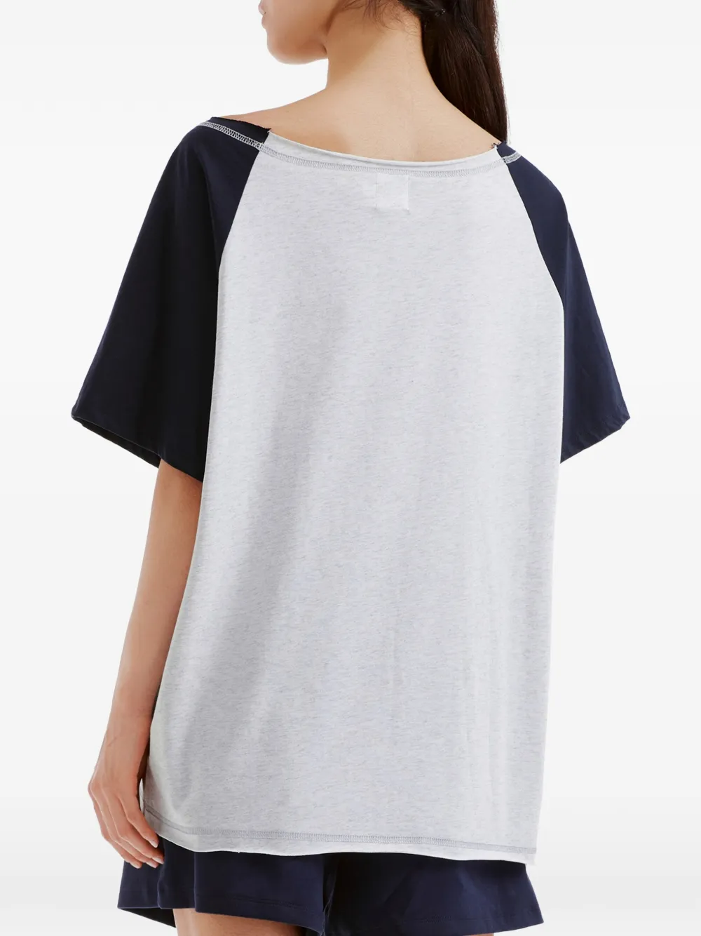 b+ab Pyjama met tekst en raglan mouwen Blauw